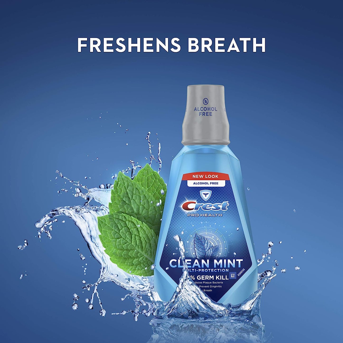 (3 pack) Crest Pro-Health Mouthwash, Alcohol Free, Clean Mint Multi-Protection, 500 mL (16.9 fl oz)
