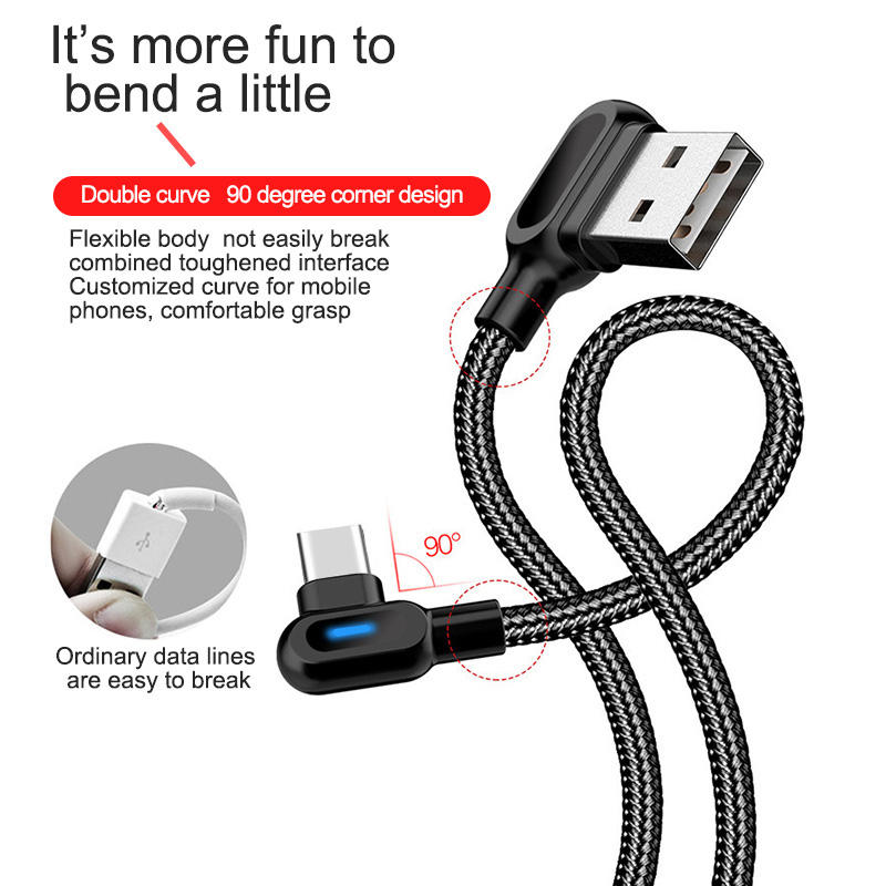 Fairteks USB type c cable file transfer samsung galexy phone cable fast charger Ultra S 21 20 22 23 L Shape 90 degree Angle Right Left