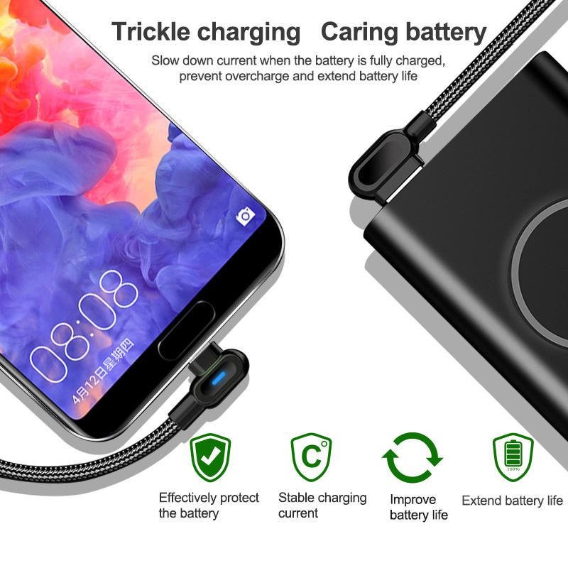 Fairteks USB type c cable file transfer samsung galexy phone cable fast charger Ultra S 21 20 22 23 L Shape 90 degree Angle Right Left