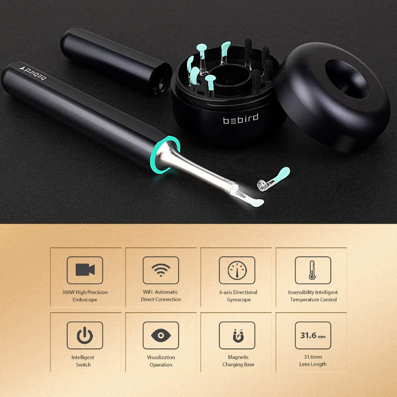 Ear Cleaner - Camera , Safe LED Light, Changeable Cleaning Tips, No Wires by  Bebird X17