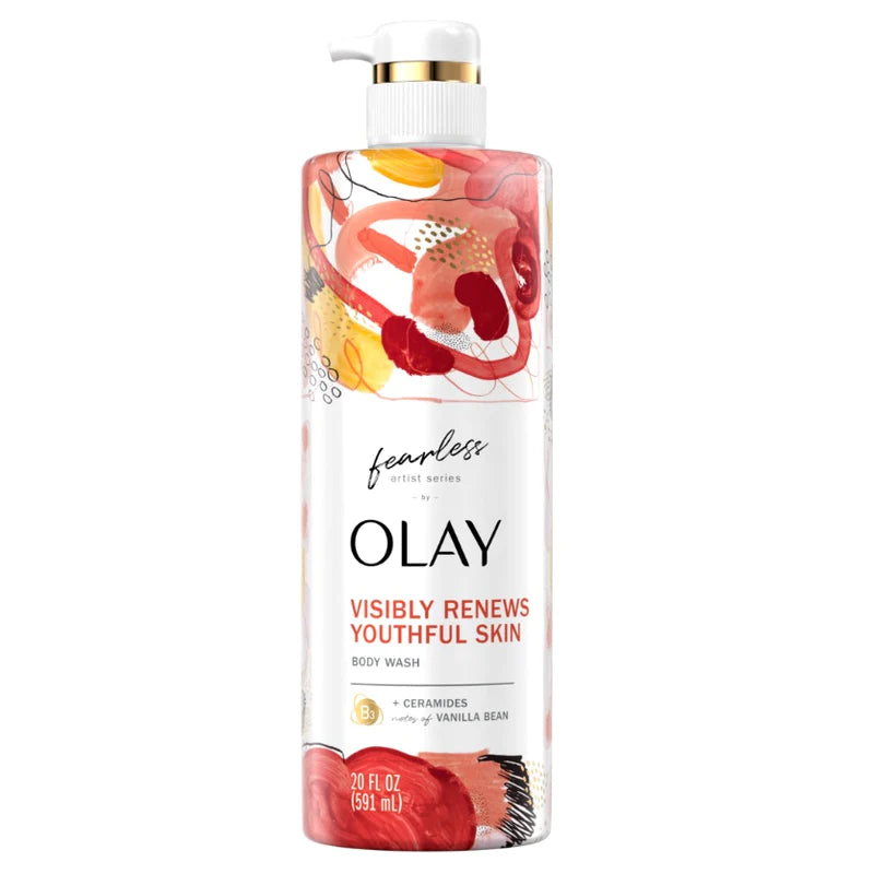 Olay Fearless Artist Series Body Wash with Ceramides with Notes of Vanilla Bean