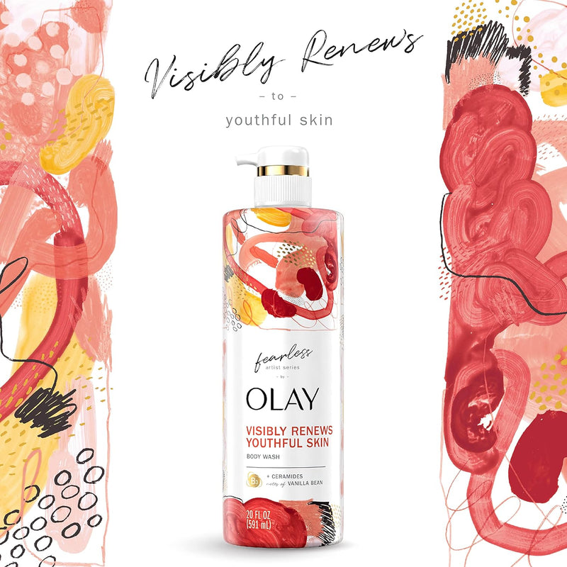 Olay Fearless Artist Series Body Wash with Ceramides with Notes of Vanilla Bean