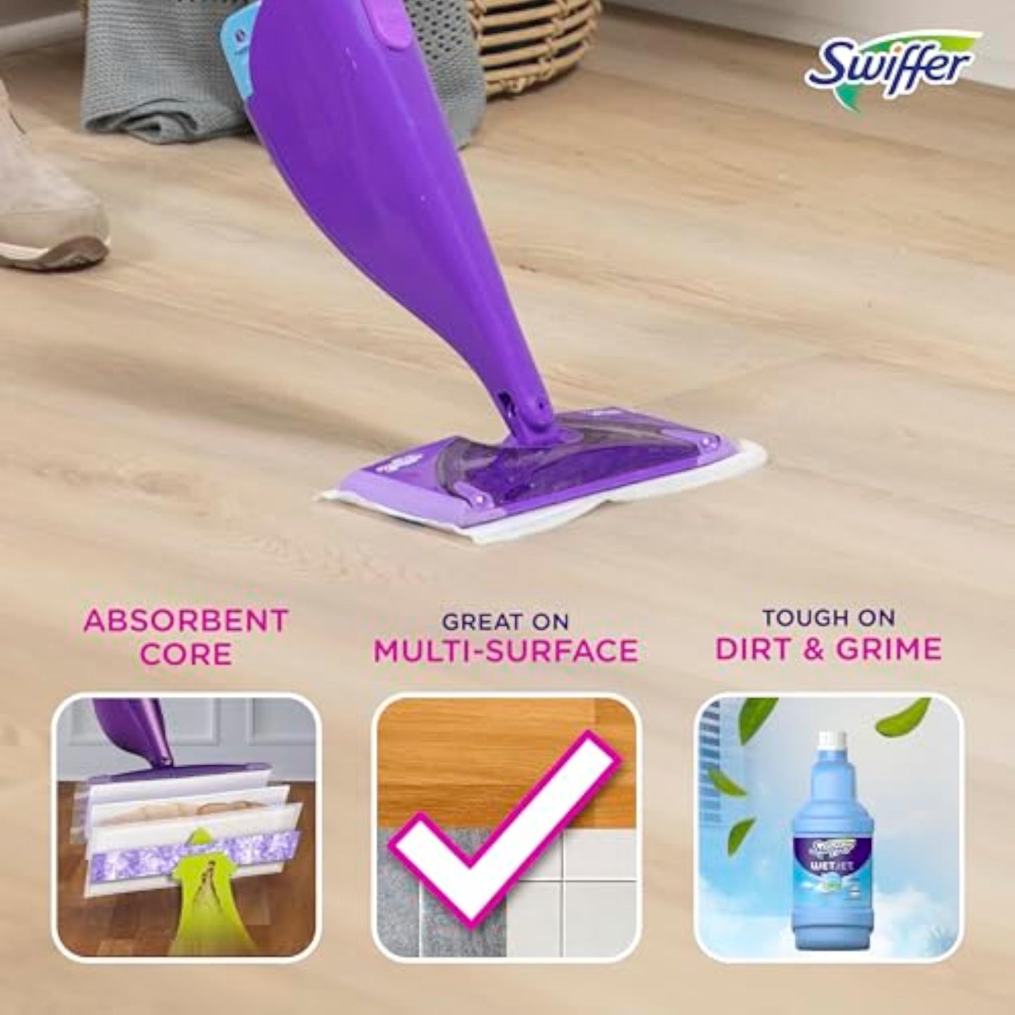 Swiffer Wetjet, All Purpose Multi Surface Floor Cleaner, 24 Count