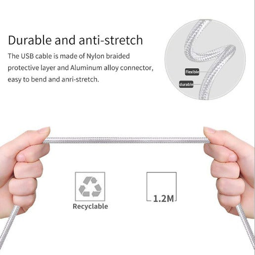Fairteks v1 (2 pack) 3 in 1 Multi charging cable Cell Phone Charger Type C Micro B Iphone compatible usb  Fast charge Universal 3.0